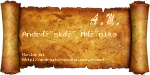 Andráskó Mónika névjegykártya
