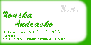 monika andrasko business card